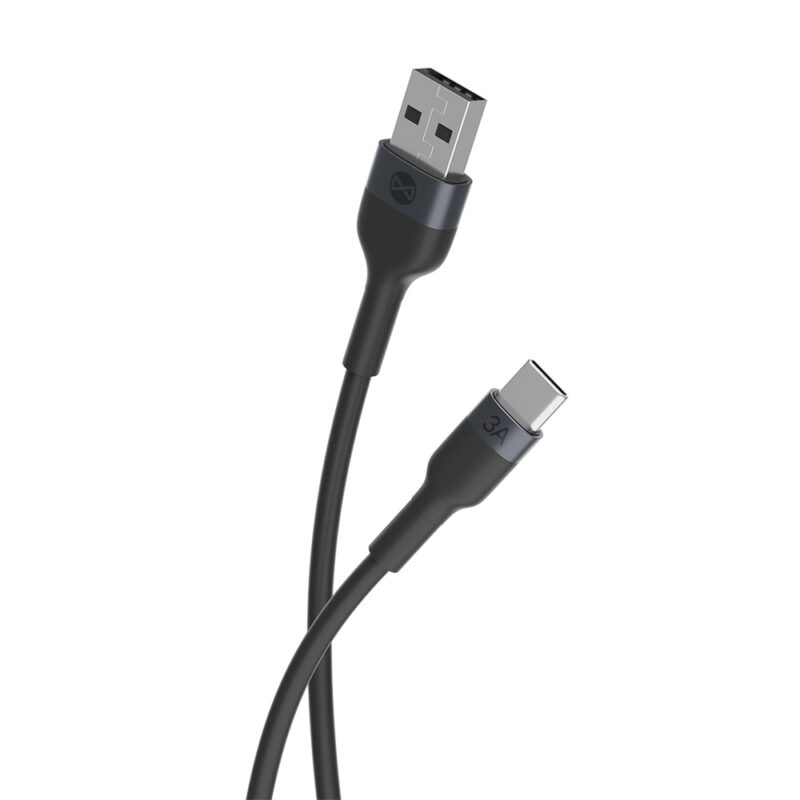 Forever Flexible cable USB - USB-C 1,0 m 3A black - Bild 5