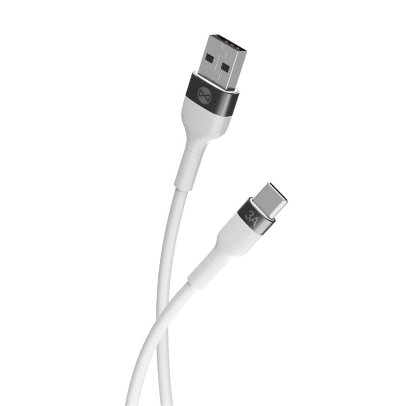 Forever Flexible cable USB - USB-C 1,0 m 3A white - Bild 5