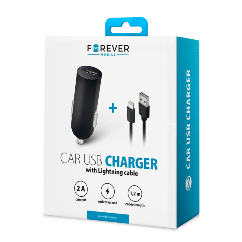 Forever M02 car charger 1x USB 2A black + Lightning cable - Bild 9