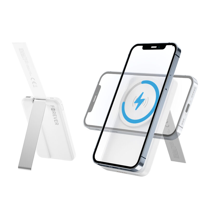 Forever MACS-100 magnetic wireless charging station with power bank white 5in1 - Bild 5