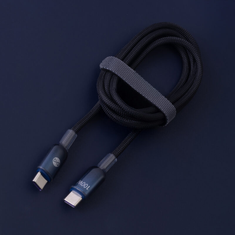 Forever Ombre cable USB-C - USB-C 1,0 m 100W black - Bild 3