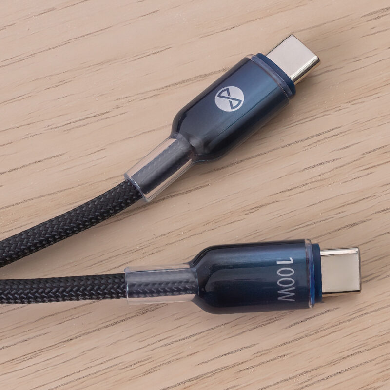 Forever Ombre cable USB-C - USB-C 1,0 m 100W black - Bild 6