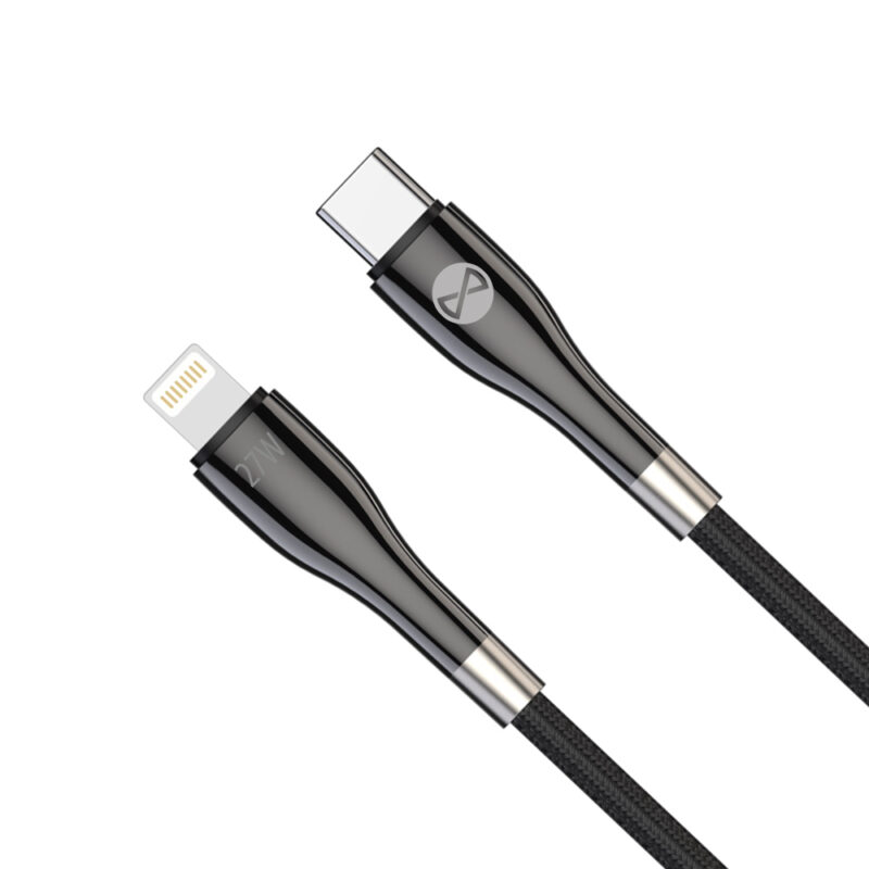 Forever Sleek cable USB-C - Lightning 1,0 m 27W black