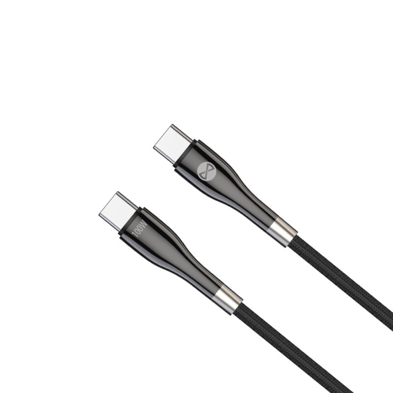 Forever Sleek cable USB-C - USB-C 1,0 m 100W black - Bild 3