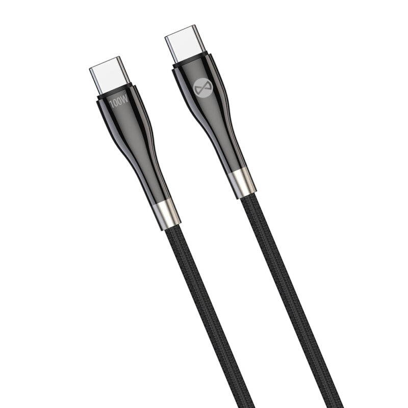 Forever Sleek cable USB-C - USB-C 1,0 m 100W black - Bild 7