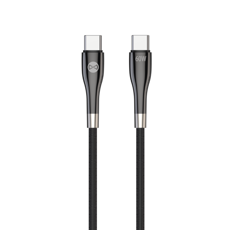 Forever Sleek cable USB-C - USB-C 1,0 m 60W black