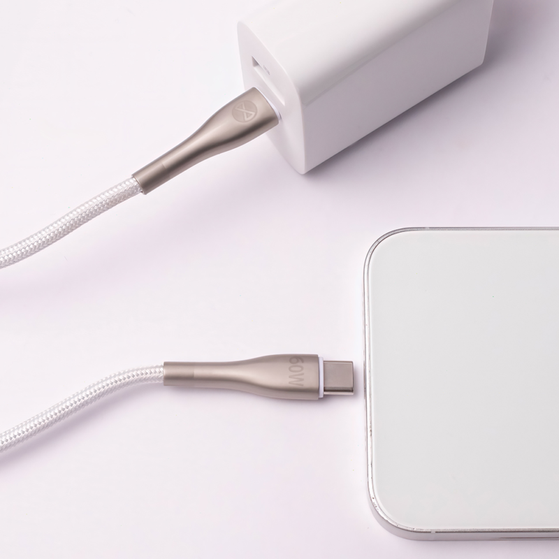 Forever Sleek cable USB-C - USB-C 1,0 m 60W white - Bild 8