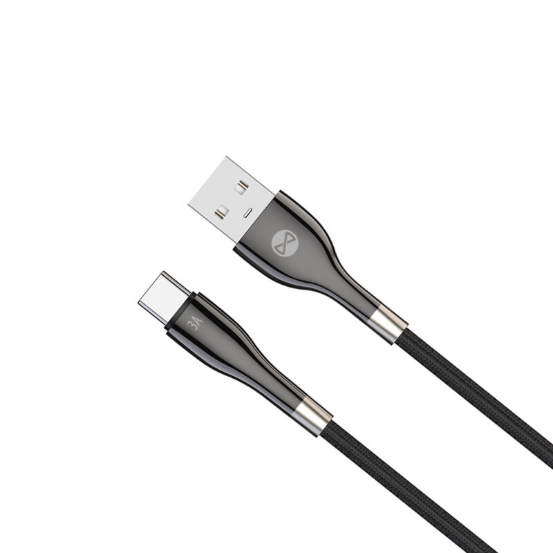 Forever Sleek cable USB - USB-C 1,0 m 3A black - Bild 3