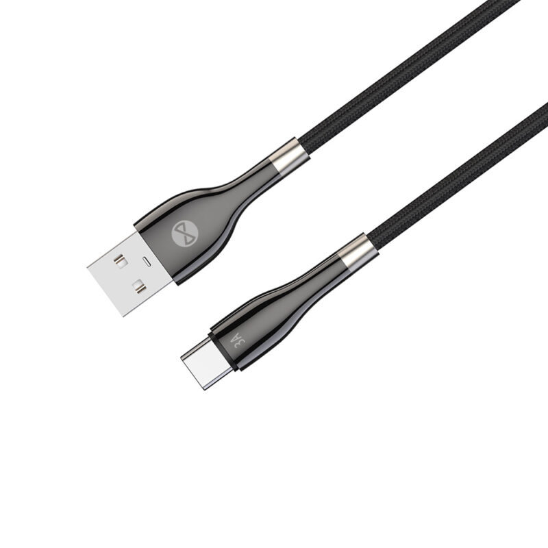 Forever Sleek cable USB - USB-C 1,0 m 3A black - Bild 4