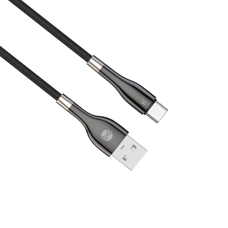 Forever Sleek cable USB - USB-C 1,0 m 3A black - Bild 5