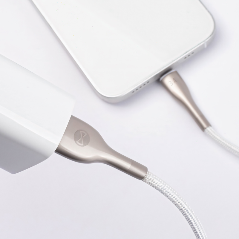 Forever Sleek cable USB - USB-C 1,0 m 3A white - Bild 7