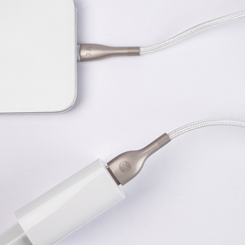 Forever Sleek cable USB - USB-C 1,0 m 3A white - Bild 8