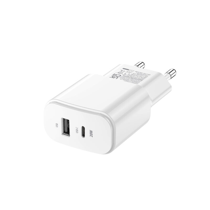 Forever TC-01-20AC PD QC charger 1x USB-C 1x USB 20W white - Bild 4