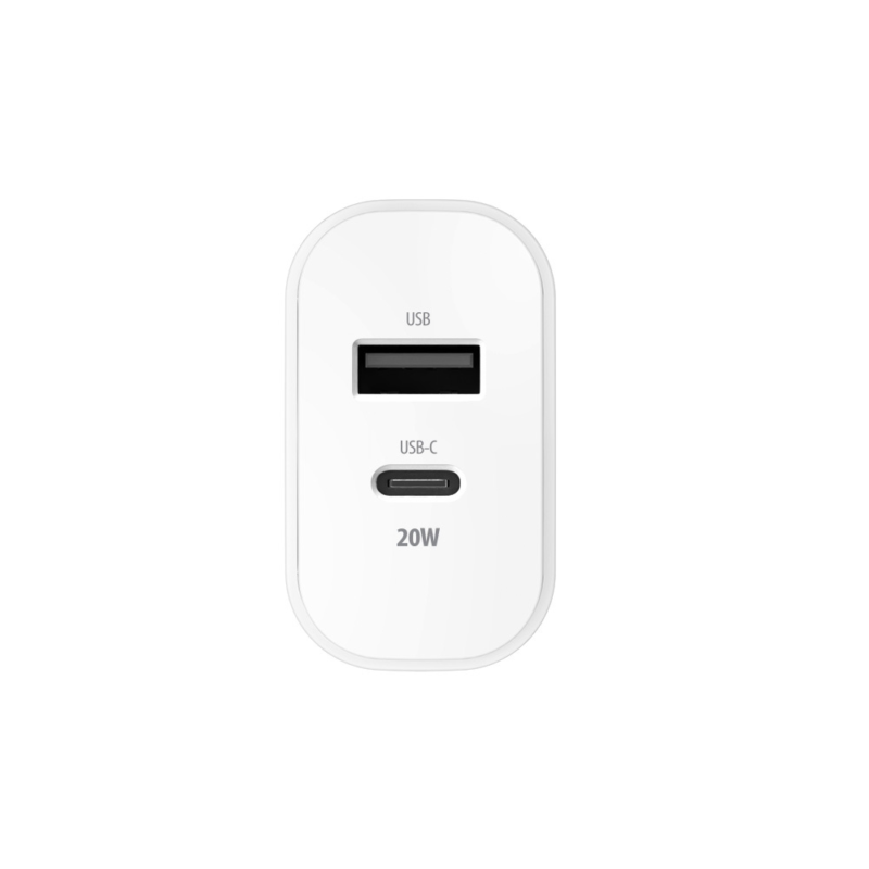 Forever TC-01-20AC PD QC charger 1x USB-C 1x USB 20W white - Bild 6