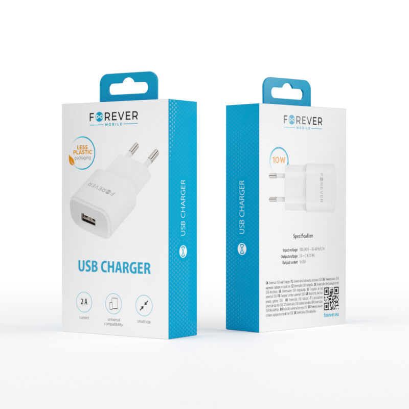 Forever TC-01 charger 1x USB 2A white - Bild 5