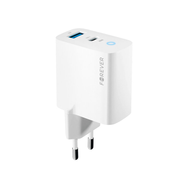 Forever TC-06-20AC PD QC charger 1x USB-C 1x USB 20W white - Bild 6