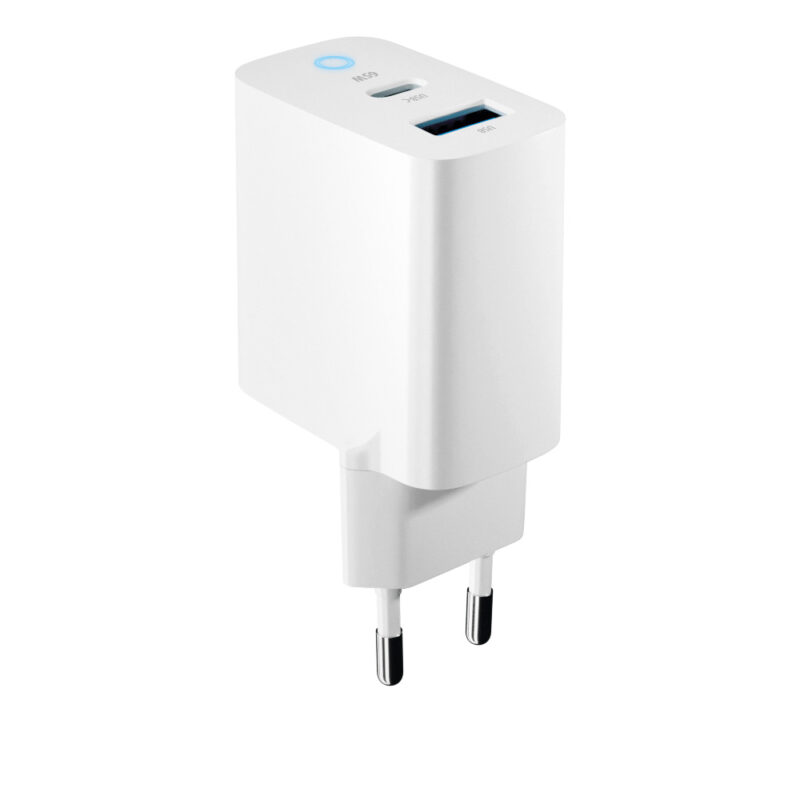 Forever TC-06-65AC GaN PD QC charger 1x USB-C 1x USB 65W white - Bild 5