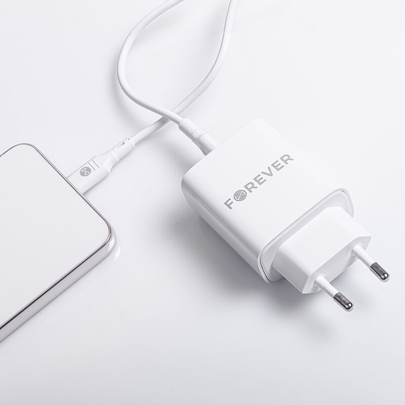 Forever TC-07-30AC PD QC charger 1x USB-C 1x USB 30W white + USB-C - USB-C cable 60W - Bild 17