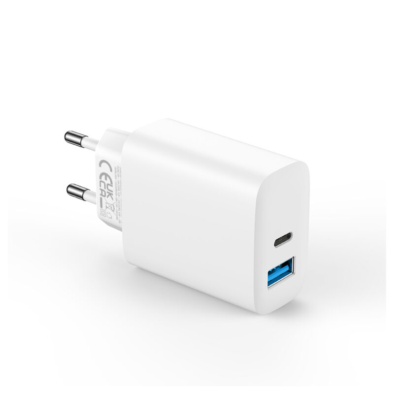 Forever TC-07-30AC PD QC charger 1x USB-C 1x USB 30W white + USB-C - USB-C cable 60W - Bild 7