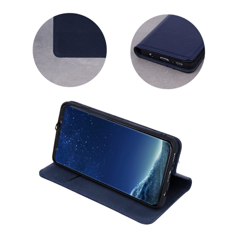 Genuine Leather Smart Pro case for Samsung Galaxy A54 5G navy blue - Bild 4