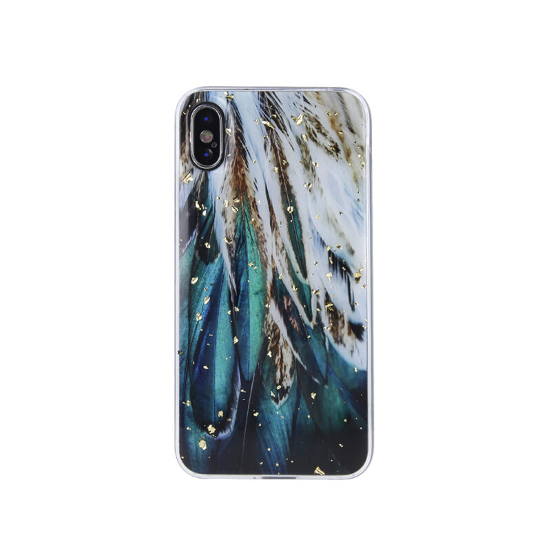 Gold Glam case for iPhone 15 6,1" feathers - Image 3