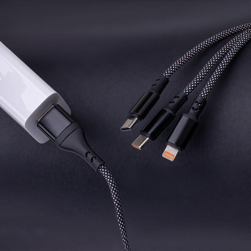 Maxlife ALLin1 cable USB + USB-C - Lightning + 2x USB-C 1,0 m 66W black - Bild 9