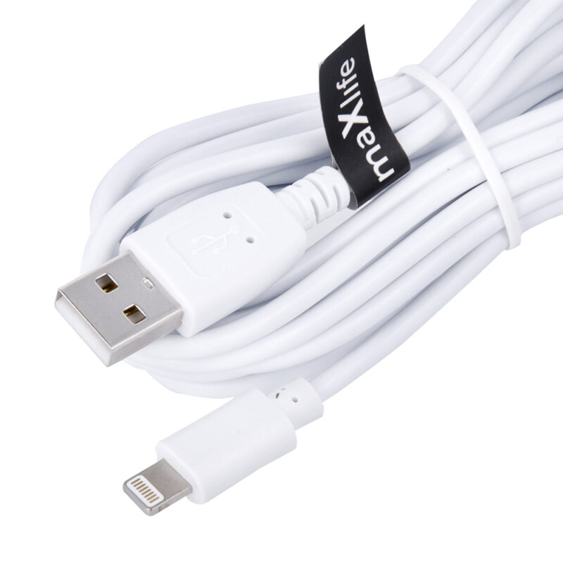 Maxlife cable USB - Lightning 3,0 m 2A white - Bild 3