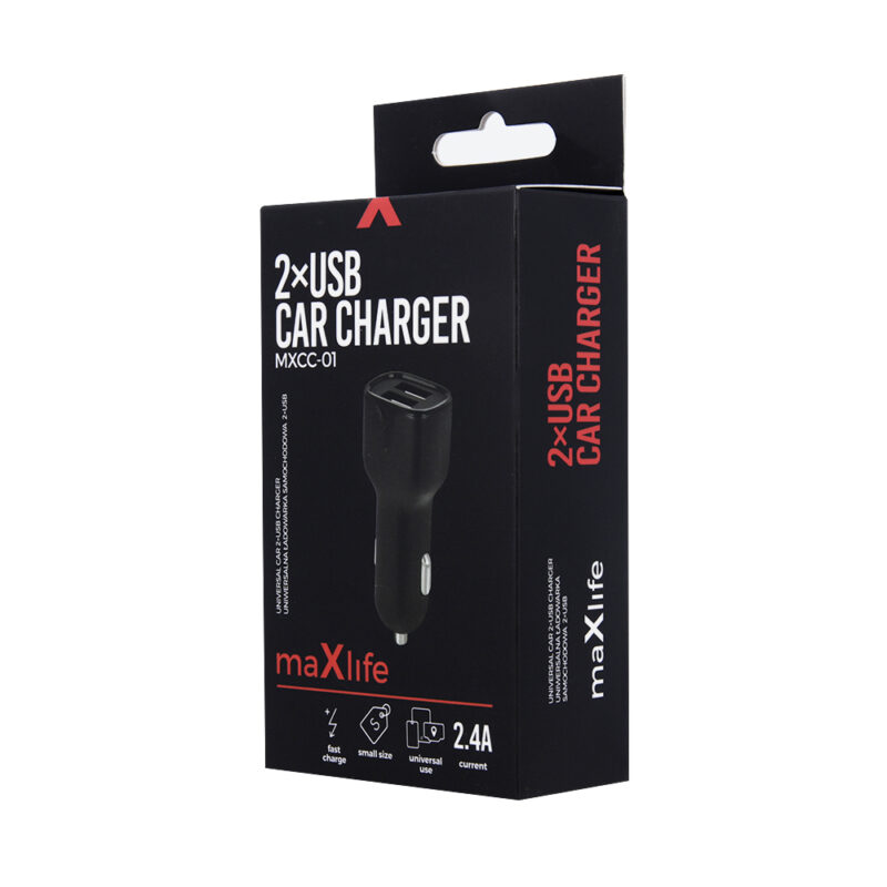 Maxlife MXCC-01 car charger 2x USB 2.4A black - Bild 6