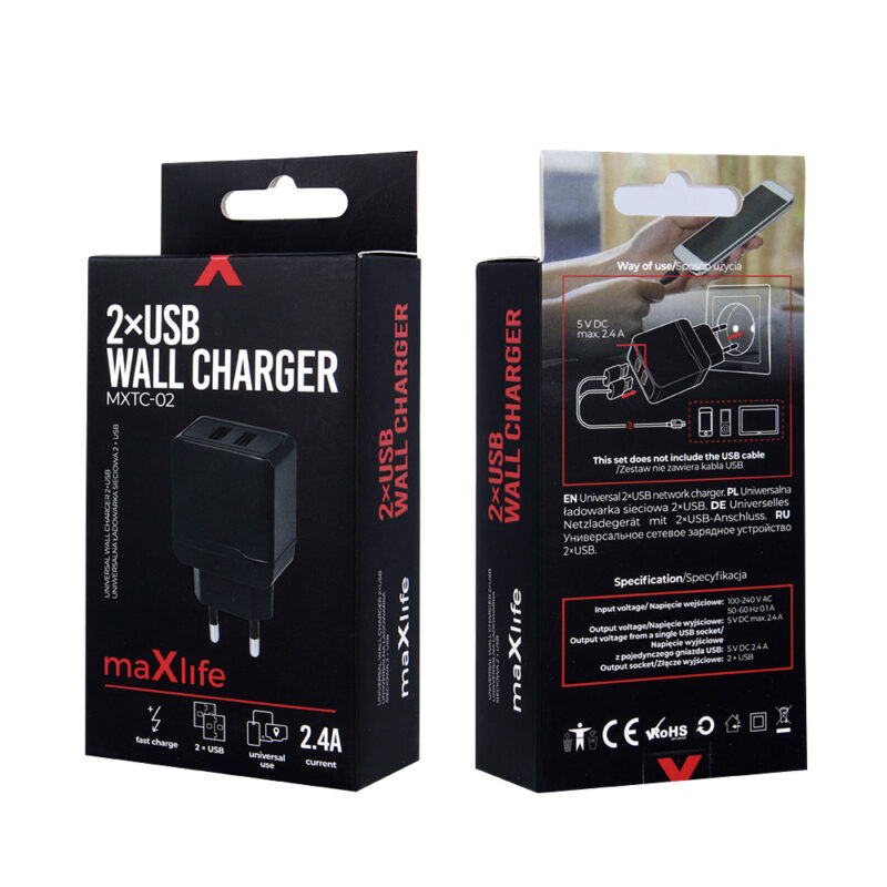 Maxlife MXTC-02 charger 2x USB 2.4A black - Bild 5