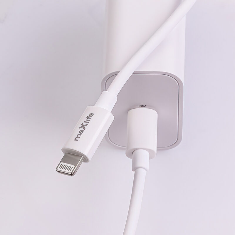 Maxlife MXTC-06-20C PD QC charger 1x USB-C 20W white + USB-C - Lightning cable 20W - Bild 12