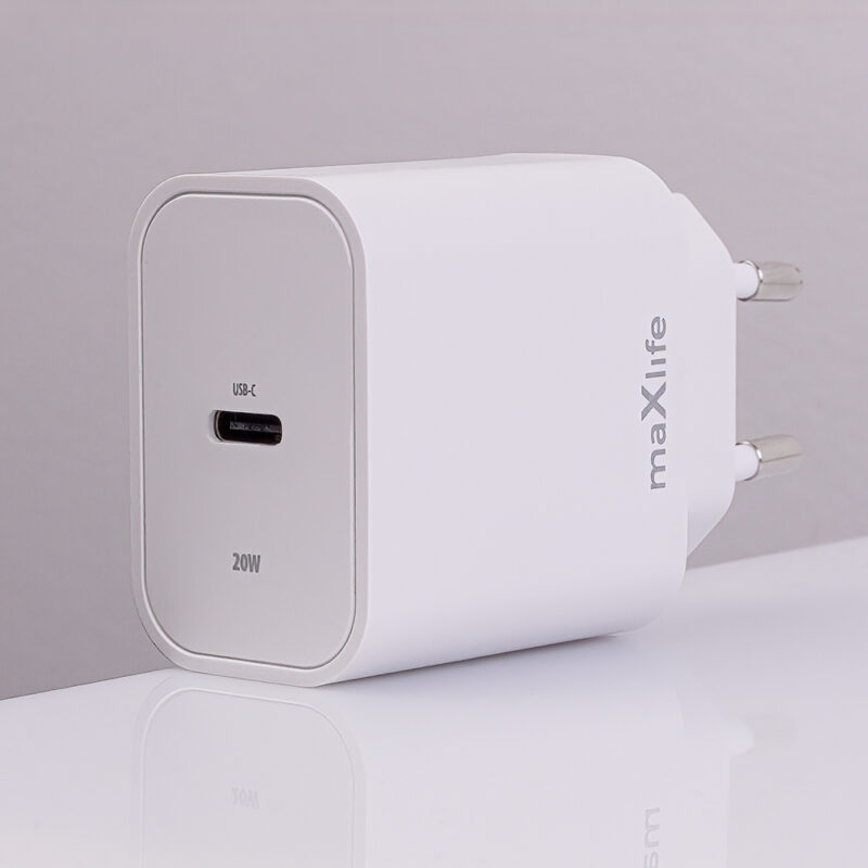 Maxlife MXTC-06-20C PD QC charger 1x USB-C 20W white + USB-C - Lightning cable 20W - Bild 3