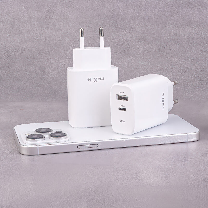 Maxlife MXTC-10-20AC PD QC charger 1x USB-C 1x USB 20W white - Bild 11