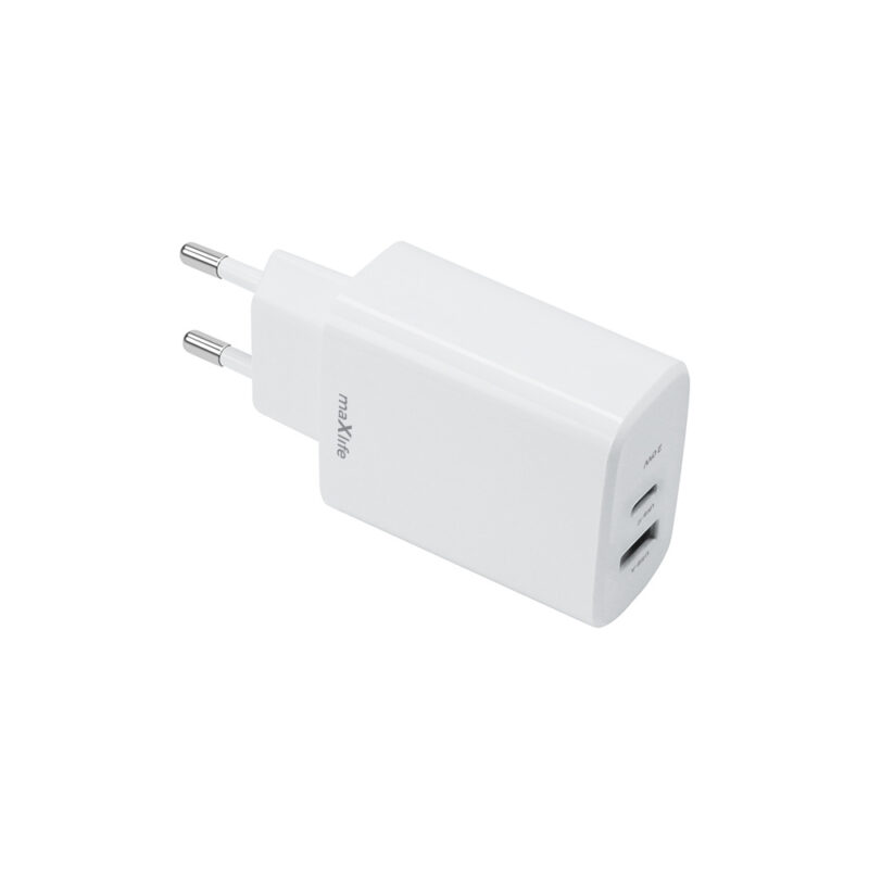 Maxlife MXTC-10-20AC PD QC charger 1x USB-C 1x USB 20W white - Bild 3