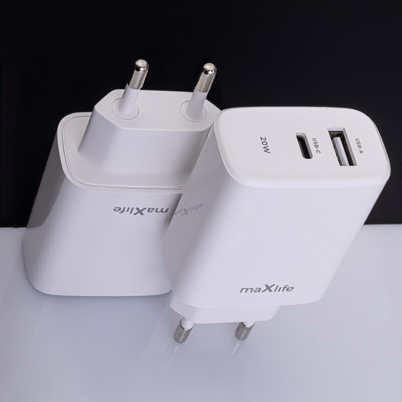 Maxlife MXTC-10-20AC PD QC charger 1x USB-C 1x USB 20W white - Bild 9