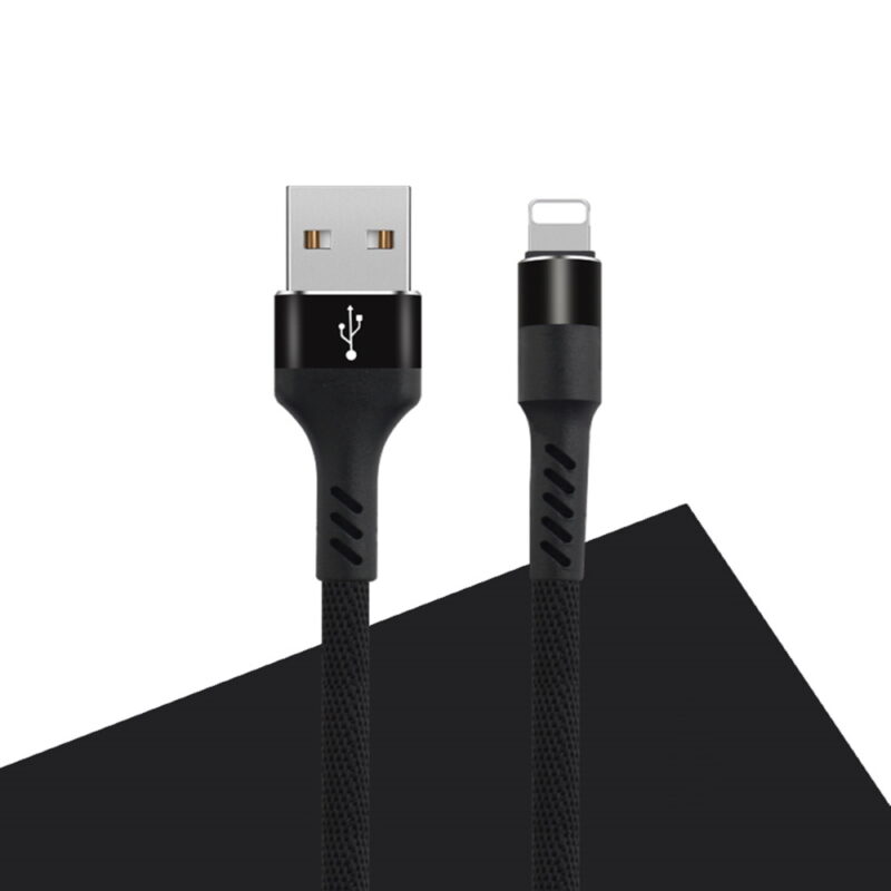 Maxlife MXUC-01 cable USB - Lightning 1,0 m 2A black nylon