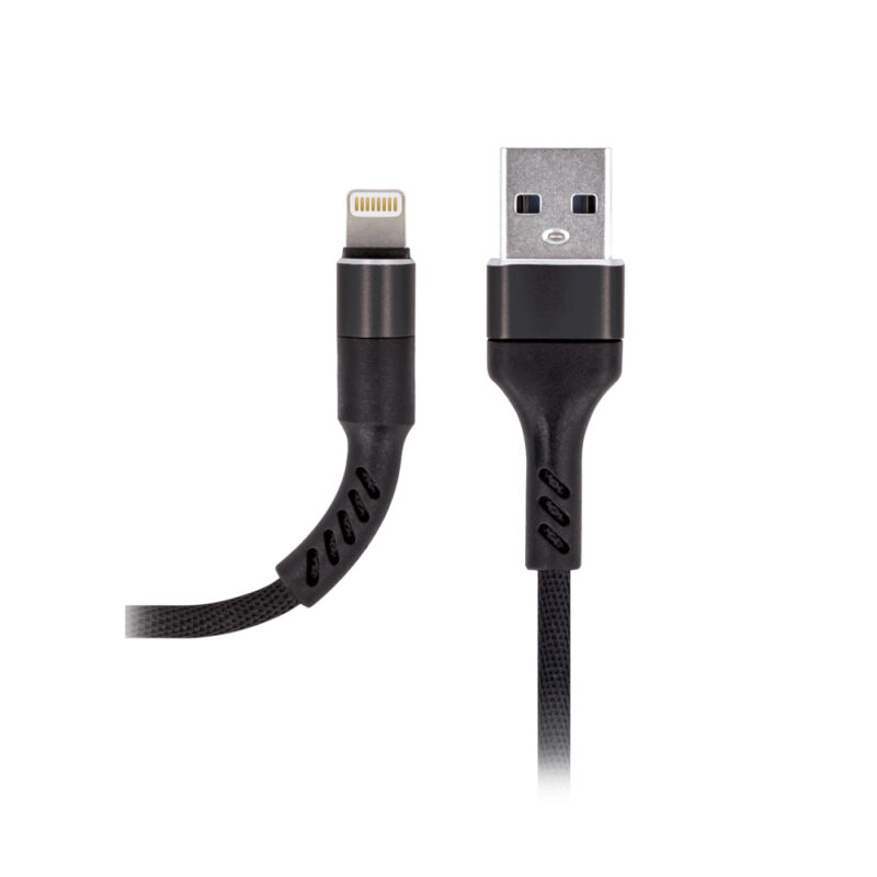 Maxlife MXUC-01 cable USB - Lightning 1,0 m 2A black nylon - Bild 3