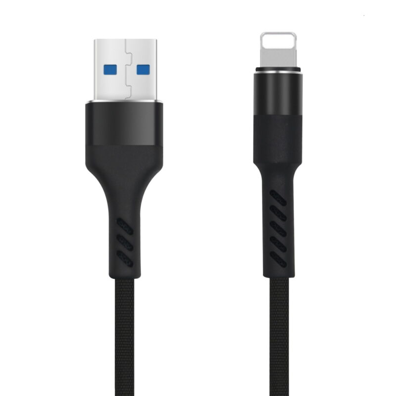 Maxlife MXUC-01 cable USB - Lightning 1,0 m 2A black nylon - Bild 4