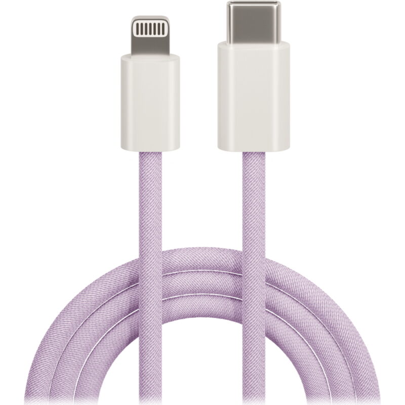 Maxlife MXUC-06 cable USB-C - Lightning 1,0 m 20W purple nylon