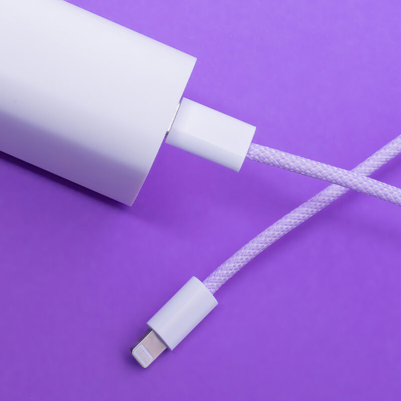 Maxlife MXUC-06 cable USB-C - Lightning 1,0 m 20W purple nylon - Bild 7