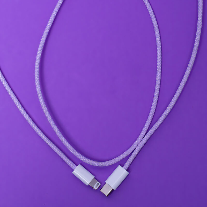 Maxlife MXUC-06 cable USB-C - Lightning 1,0 m 20W purple nylon - Bild 9