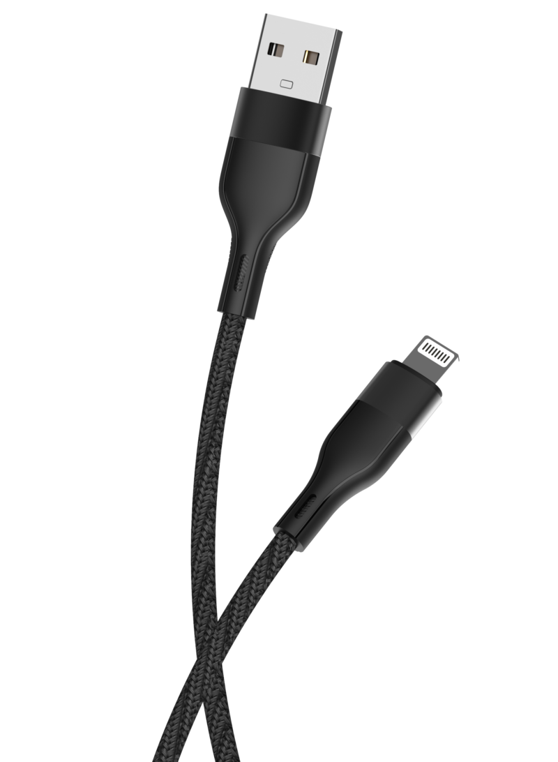 Maxlife MXUC-07 cable USB - Lightning 1,0 m 2,4A black nylon - Bild 3