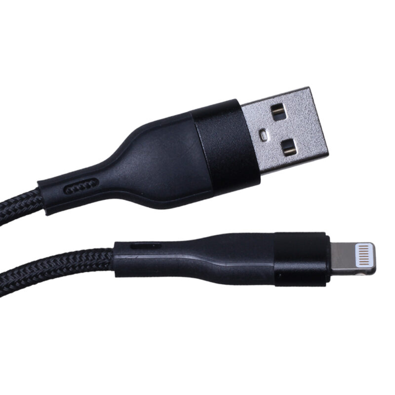 Maxlife MXUC-07 cable USB - Lightning 1,0 m 2,4A black nylon - Bild 4