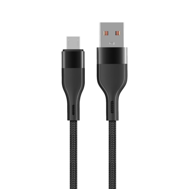 Maxlife MXUC-07 cable USB - microUSB 1,0 m 2,4A black nylon