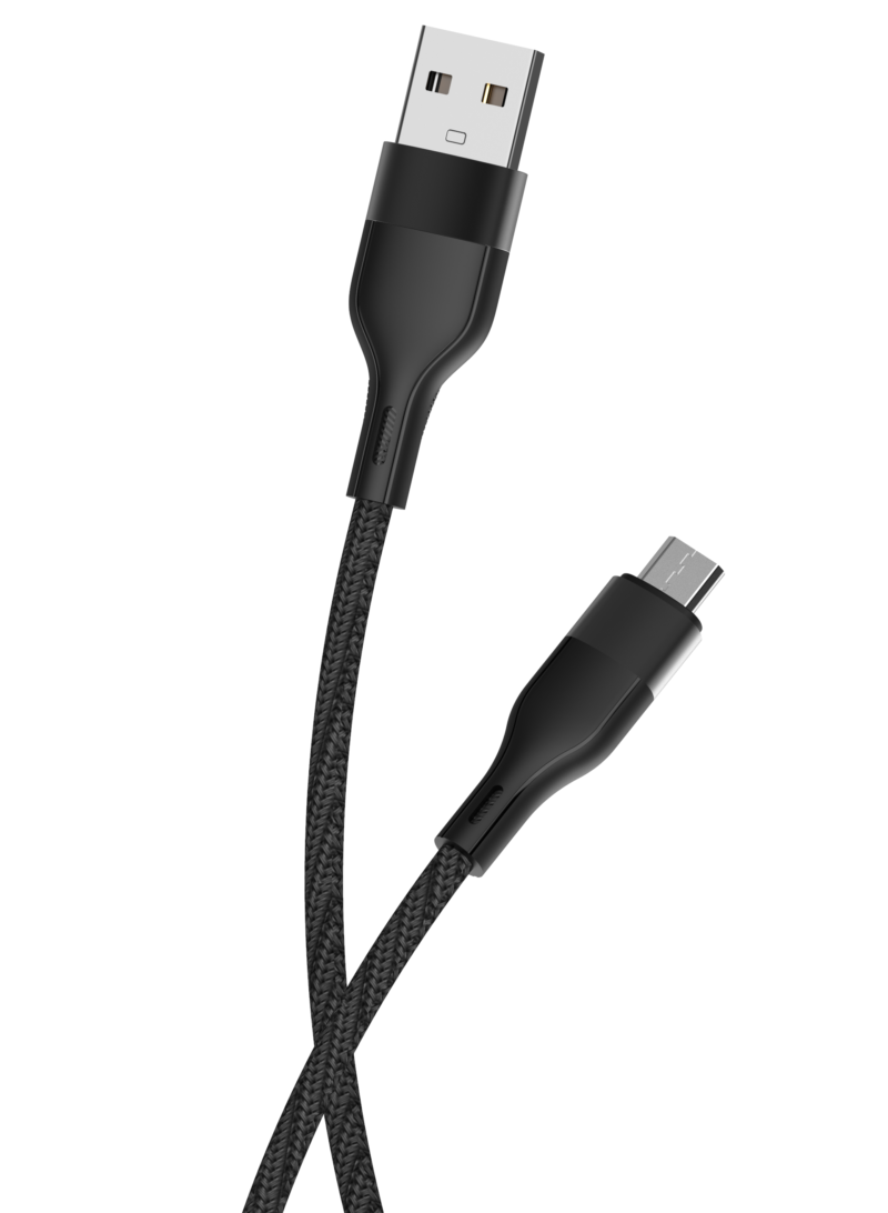 Maxlife MXUC-07 cable USB - microUSB 1,0 m 2,4A black nylon - Bild 3