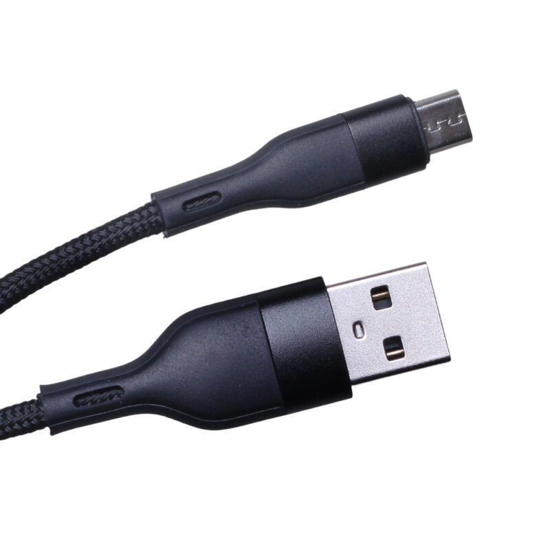 Maxlife MXUC-07 cable USB - microUSB 1,0 m 2,4A black nylon - Bild 4