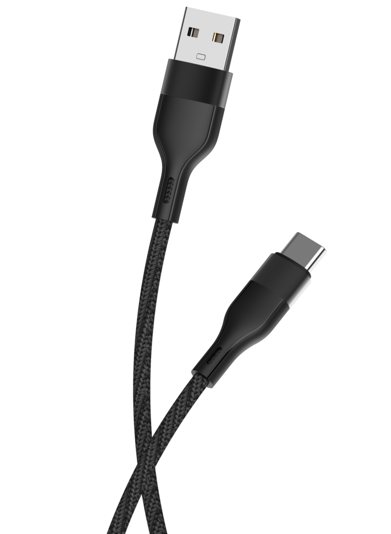 Maxlife MXUC-07 cable USB - USB-C 1,0 m 3A black nylon - Bild 3