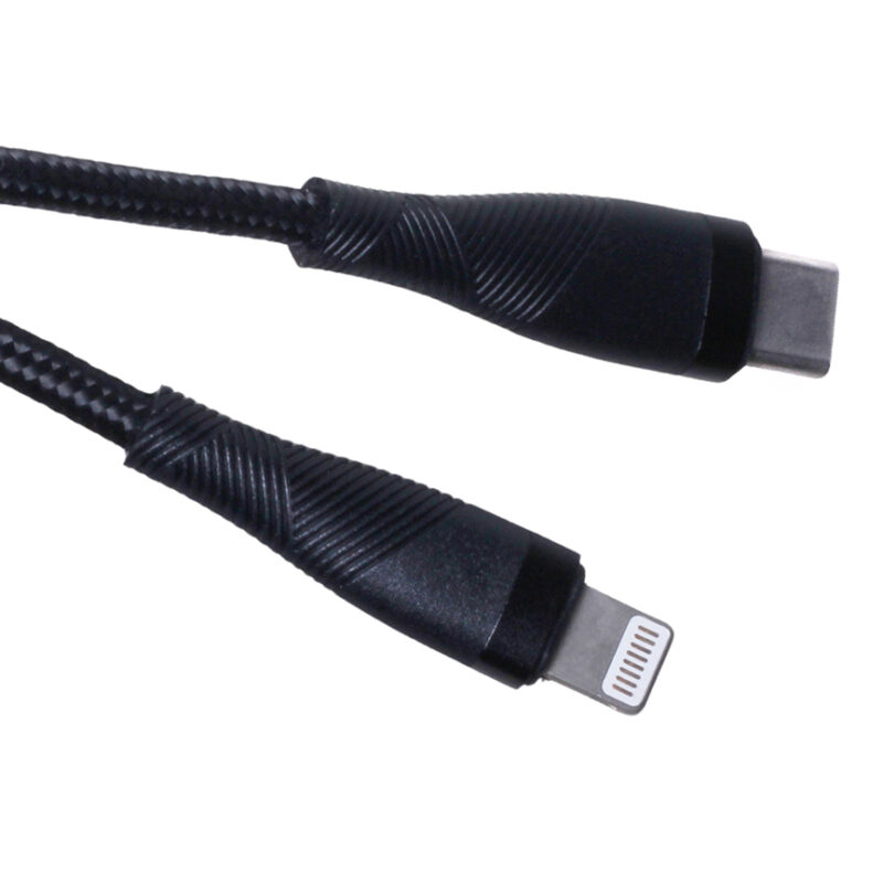 Maxlife MXUC-08 cable USB-C - Lightning 1,0 m 27W black nylon - Bild 3