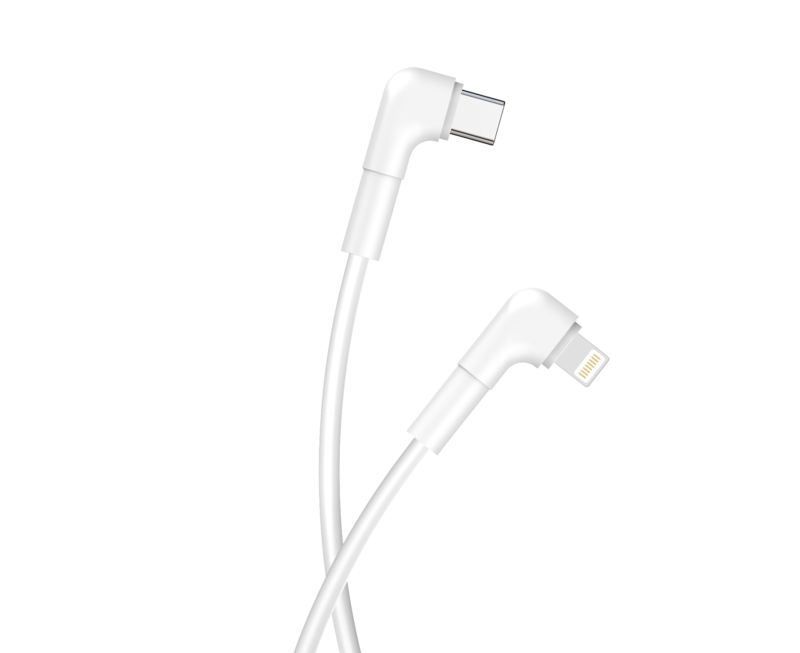 Maxlife MXUC-09 angle cable USB-C - Lightning 1,0 m 27W white - Bild 3