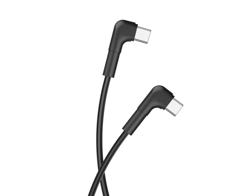 Maxlife MXUC-09 angle cable USB-C - USB-C 1,0 m 60W black - Bild 3