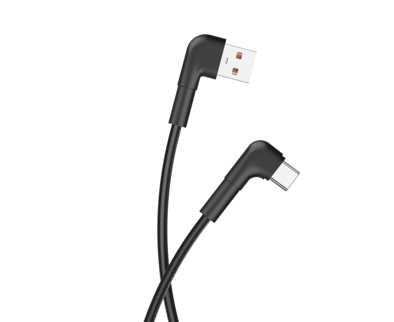 Maxlife MXUC-09 angle cable USB - USB-C 1,0 m 3A black - Bild 3